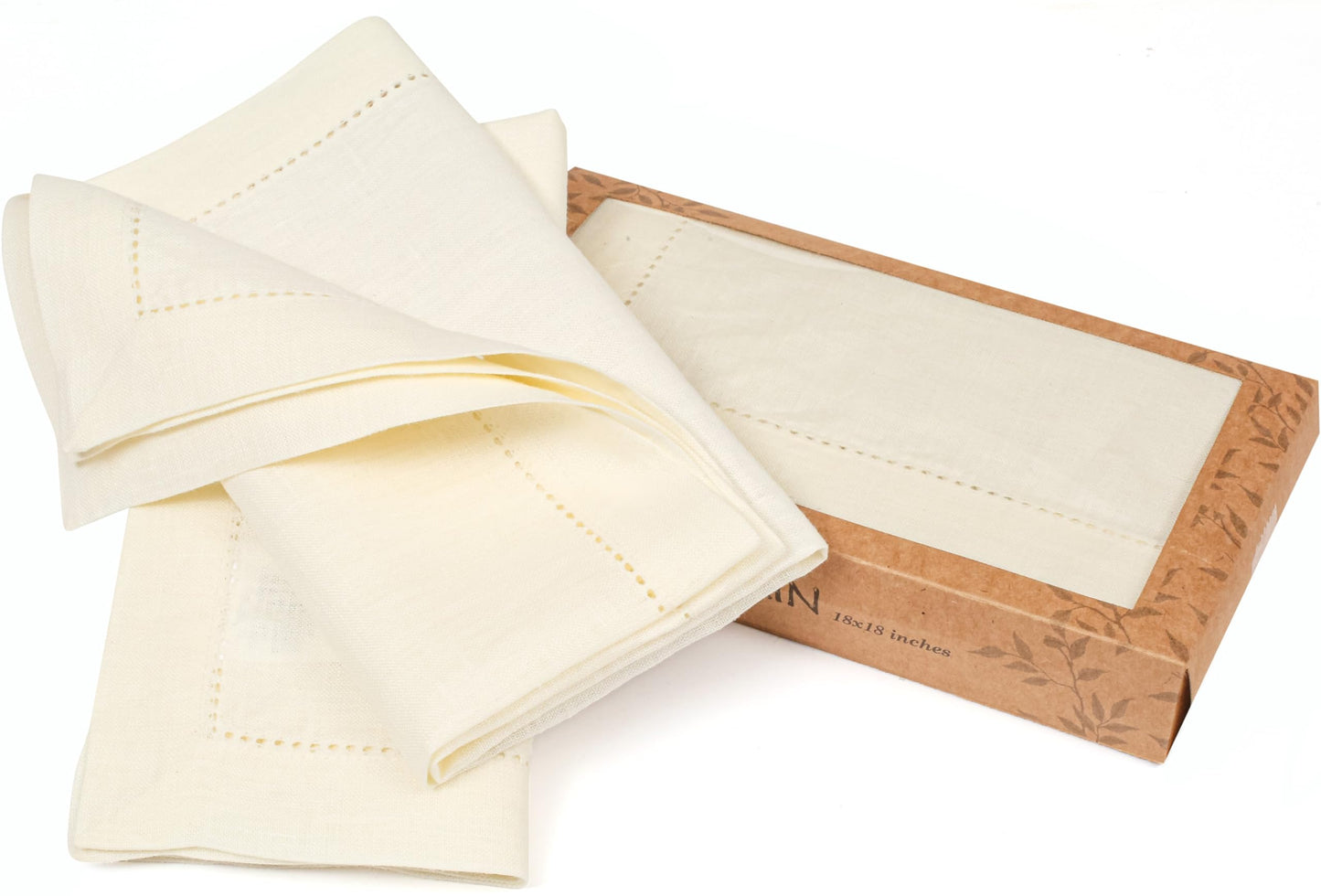 Set of 4 Linen Hemstitched Napkins