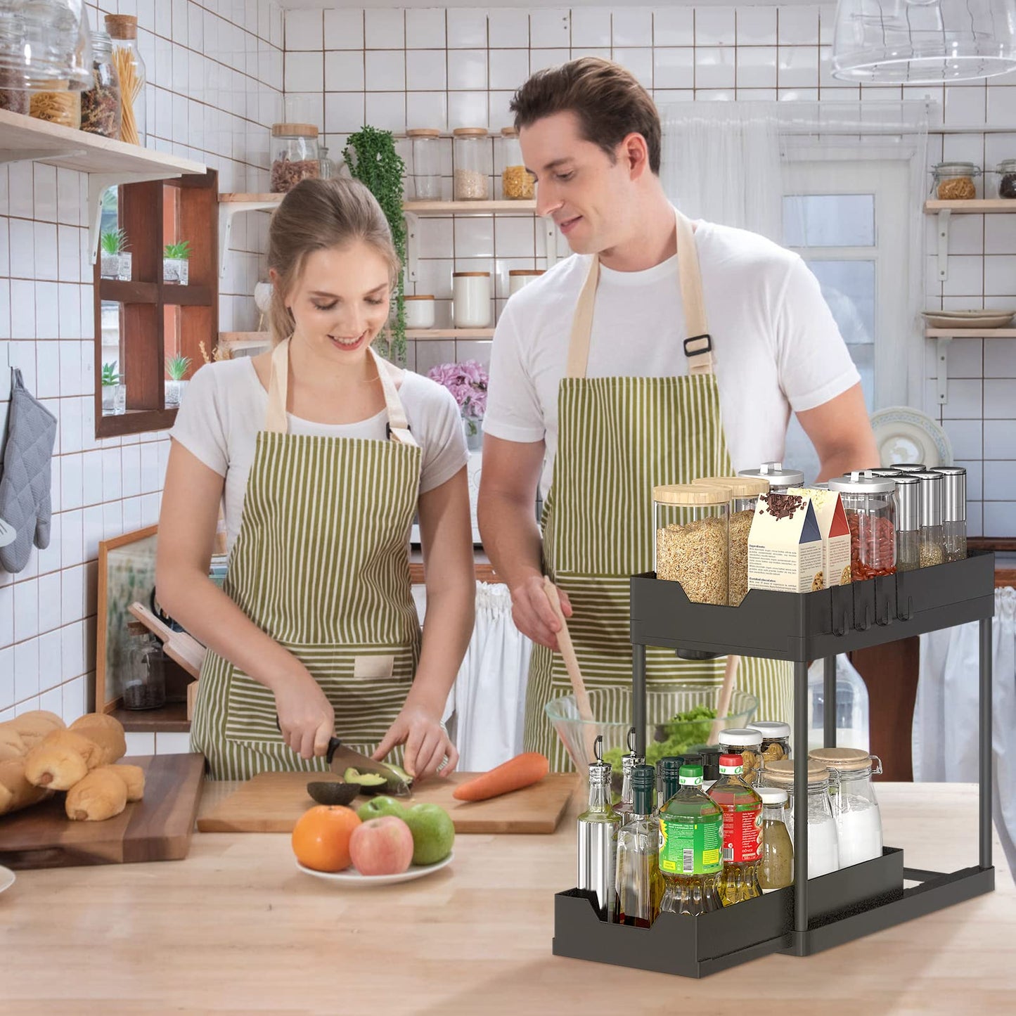 2 Pack Under Sink Organizer with Pull Out Drawers