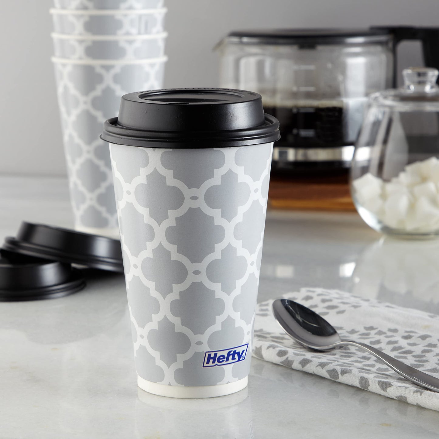 Hefty 16oz Disposable Coffee Cups with Lids