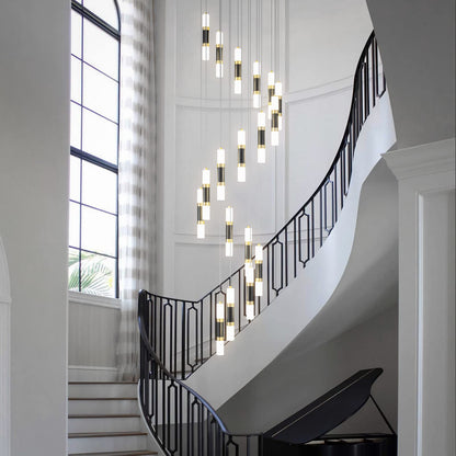 UPDATE: DEAD ❗ LIANGMH 18-Light Modern Kitchen Island Black Gold Ceiling Pendant Light Dimmable LED 108W Staircase Large Chandelier Lobby Living Room Bedroom Foyer High Ceiling Chandelier