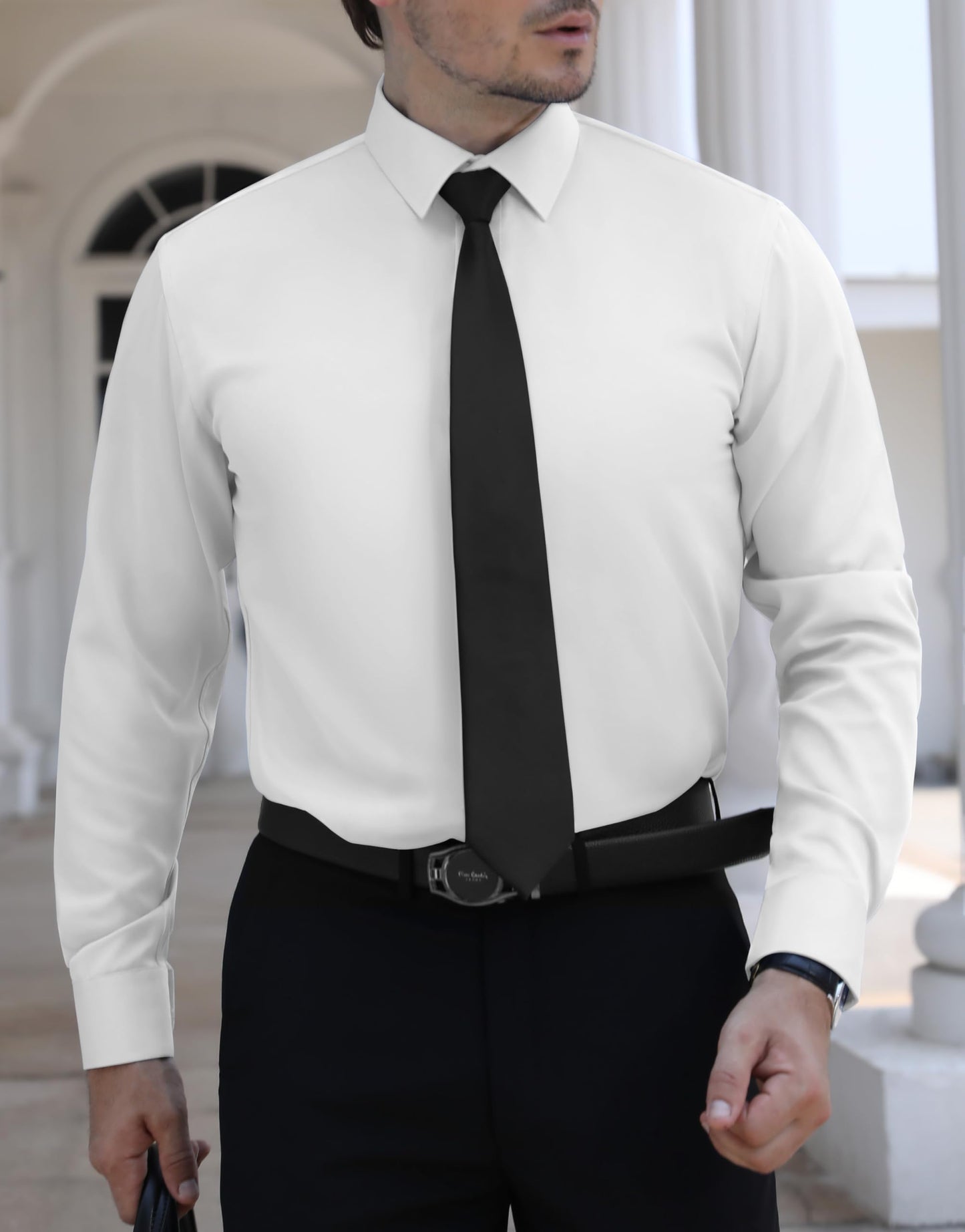LUPURTY Long Sleeve Dress Shirt for Men