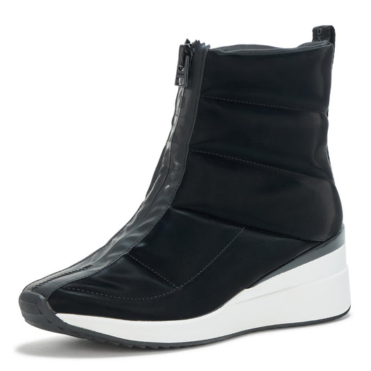 DKNY Women's Black Zip Up Wedge Sneakers