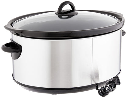 Crock-Pot Large 8 Quart Slow Cooker Bundle with Small Mini 16 Ounce Portable Food Warmer, Stainless Steel Kitchen Appliances