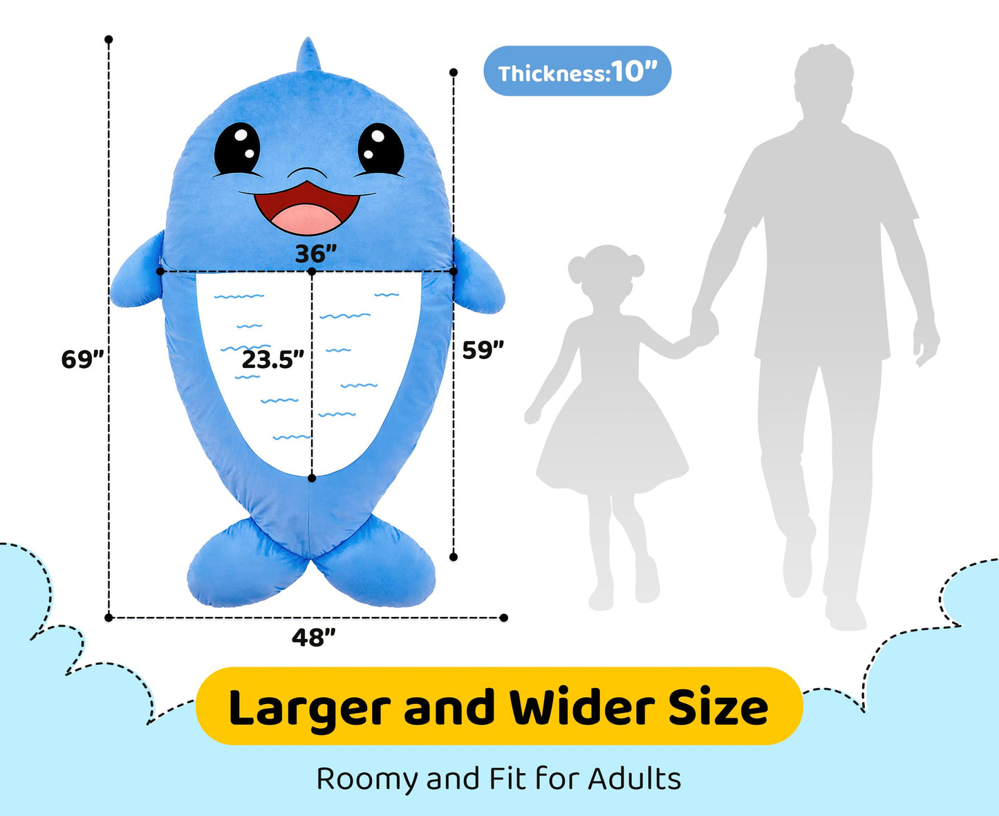Bean Bag Chair with Dolphin Design for Kids