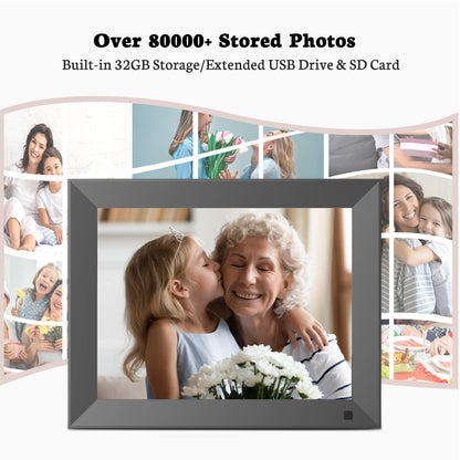 BSIMB 32GB WiFi Digital Picture Frame, 9.7 Inch Electronic Photo Frame with IPS Touch Screen, Instantly Share Pictures & Videos via App & Email, Auto-Rotate, Wall Mountable, Dad Gifts, Gifts for Men