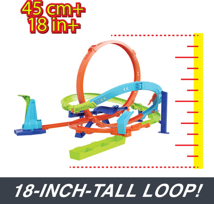 Hot Wheels Toy Car Track Set, Action Loop Cyclone Challenge Playset & 1:64 Scale Vehicle, 2 Ways to Play, Easy Storage