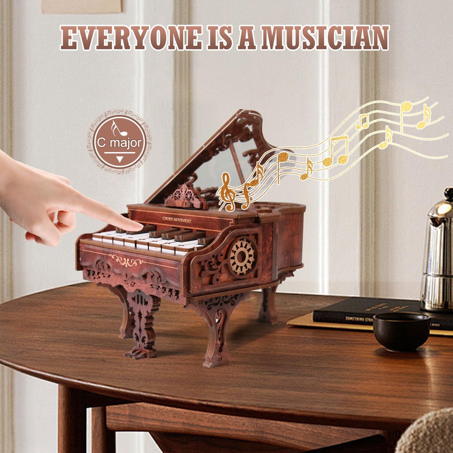 3D Wooden Piano Puzzle Model Kit for Adults
