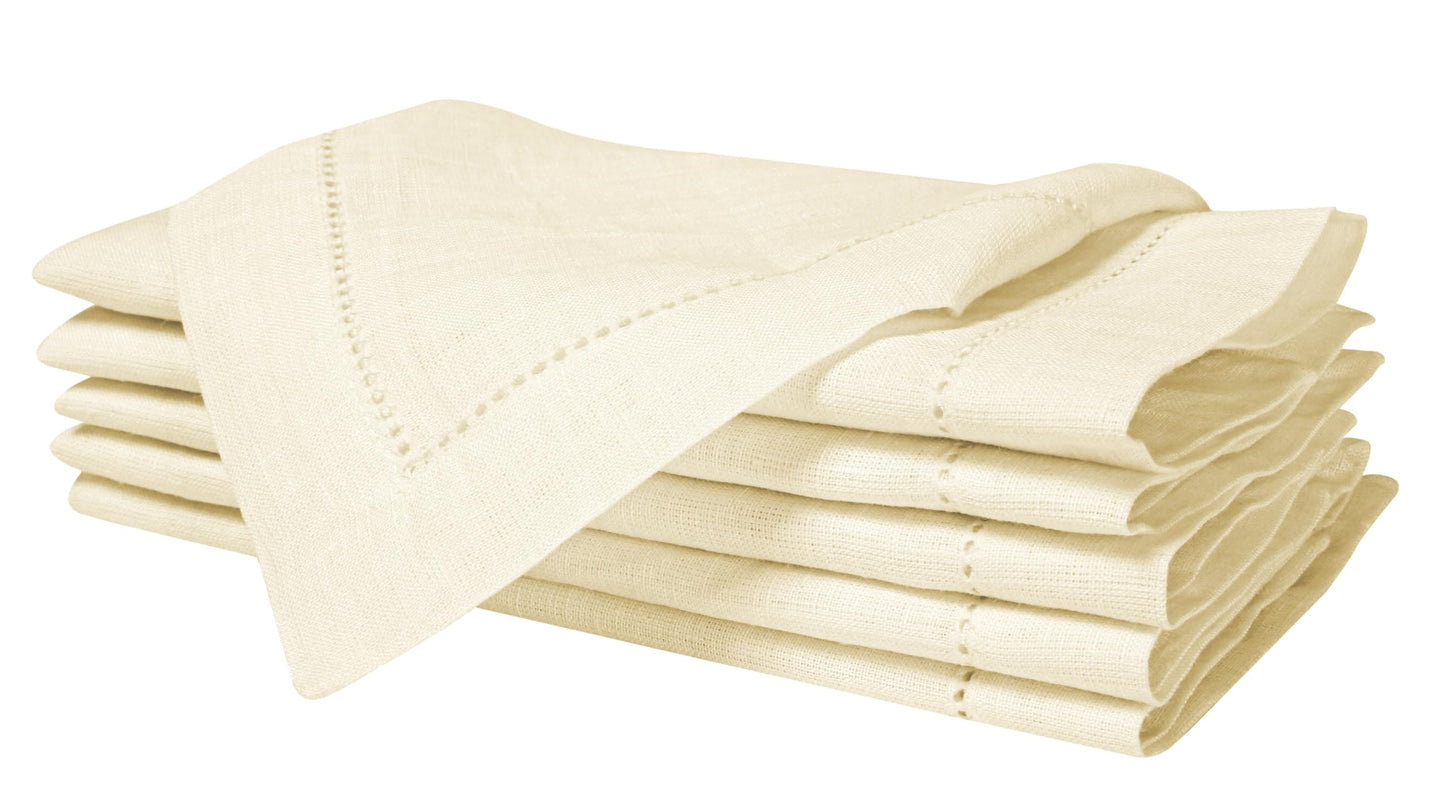 Set of 4 Linen Hemstitched Napkins