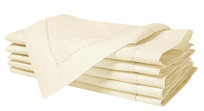 Set of 4 Linen Hemstitched Napkins