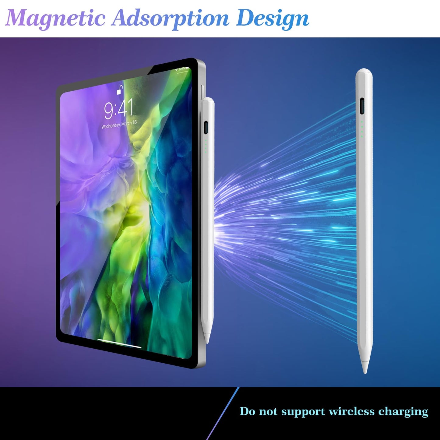 Stylus Pen for iPad Pencil 10th Generation(2018-2025), Fast Charging Apple Pencil with Palm Rejection Tilt Sensitivity, Compatible with iPad 6/7/8/9/10", Pro 11"/12.9"/ M4, Air 3/4/5/M2/M3, Mini 5/6