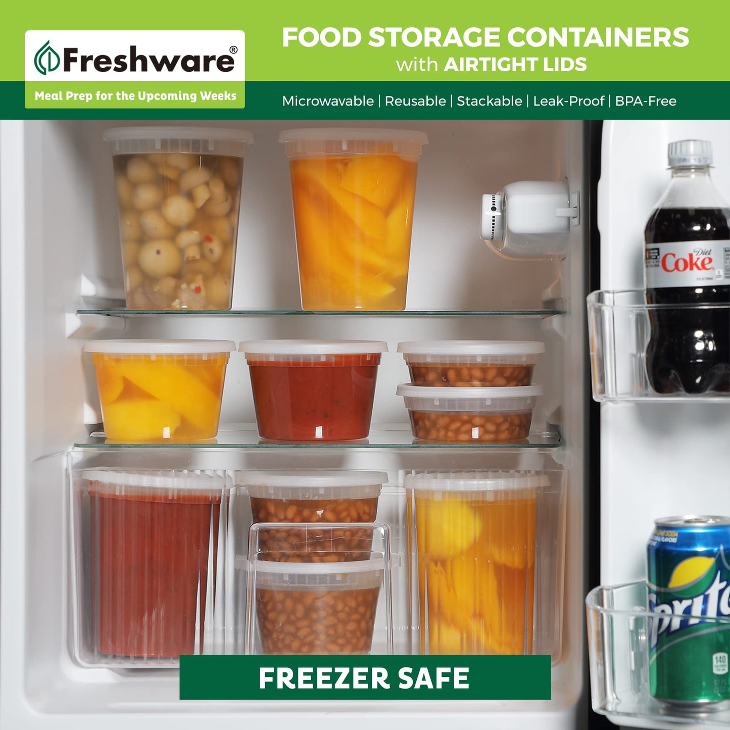 Freshware 60-Pack Leakproof Food Storage Containers