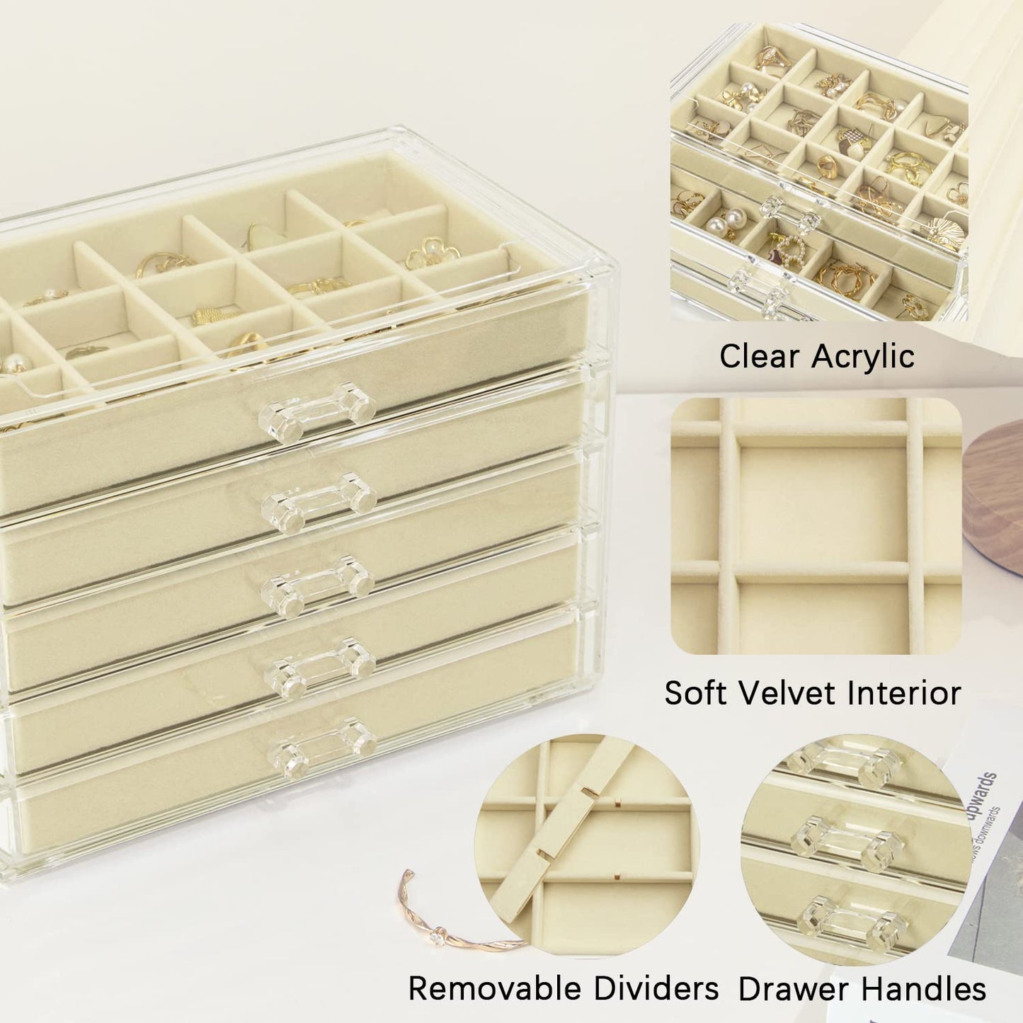 KAMIER Clear Jewelry Organizer with 20 Bags
