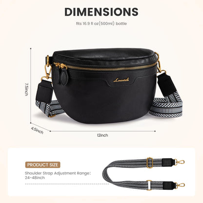 LOVEVOOK Vegan Leather Fanny Pack with Boho Strap