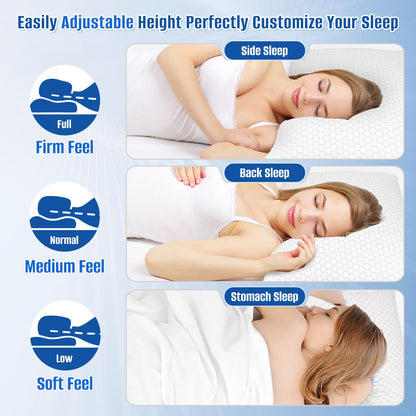 2 Pack CushyOasis Adjustable Memory Foam Pillows