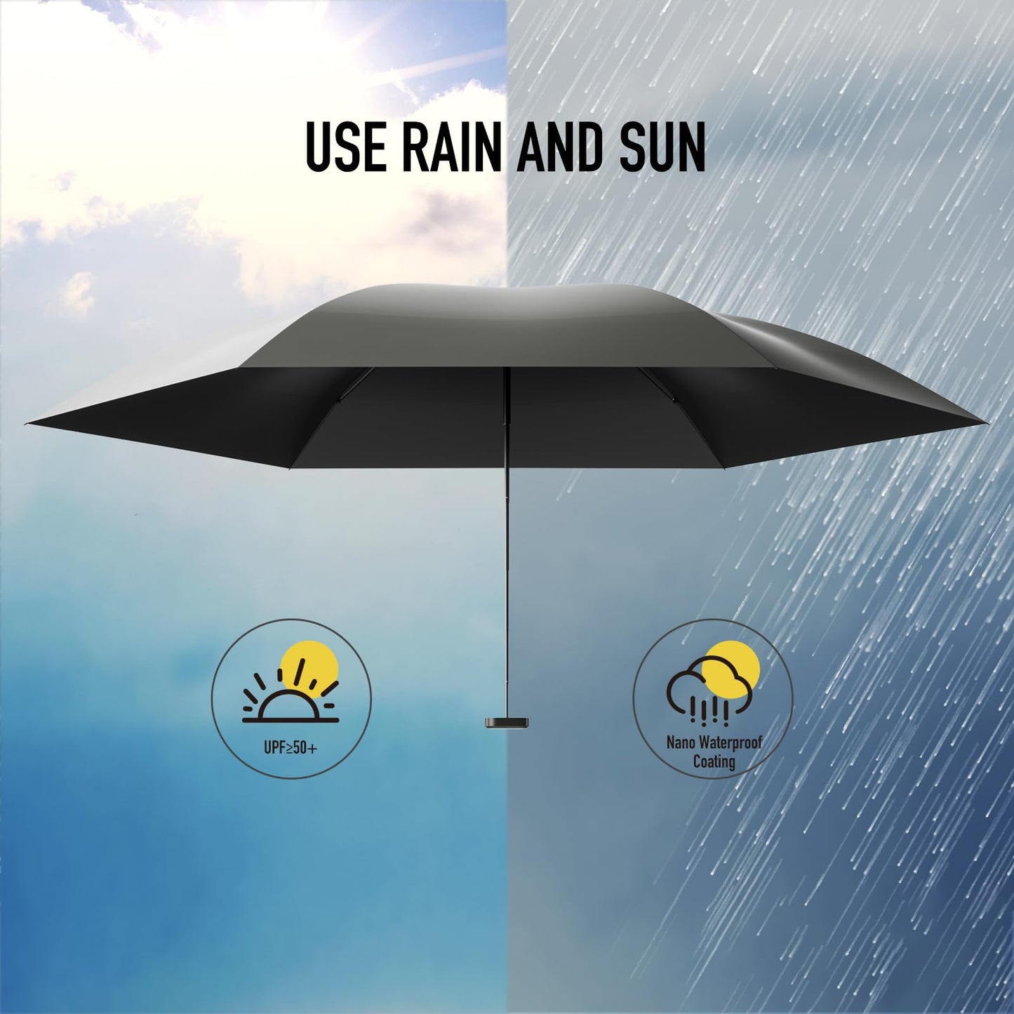 Compact Mini Umbrella for Rain - Lightweight Foldable