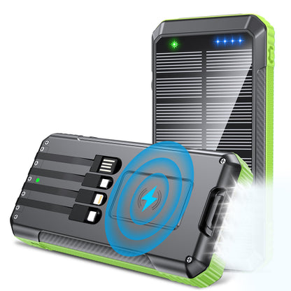 33800mAh Solar Power Bank with Wireless Charging