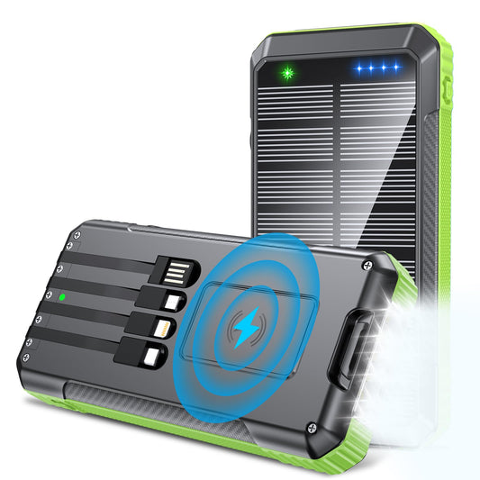 33800mAh Solar Power Bank with Wireless Charging