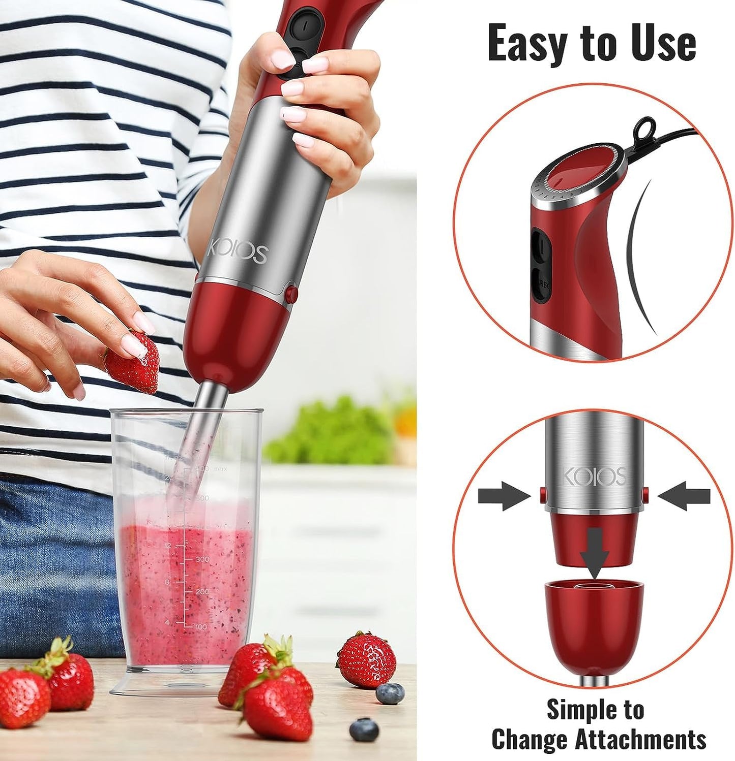 5-in-1 Hand Immersion Blender by KOIOS