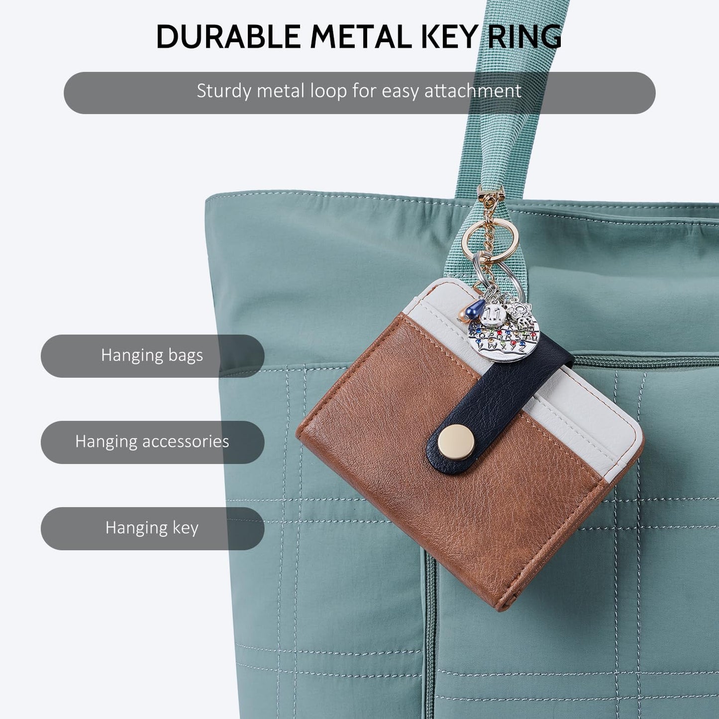 POIUGOYA Slim Wallet for Women,RFID Blocking Bifold Credit Card Holder with Zipper Coin Pocket,ID Window,Keychain