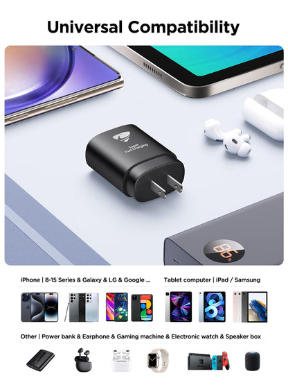 25W USB C Charger 2-Pack for Galaxy Phones