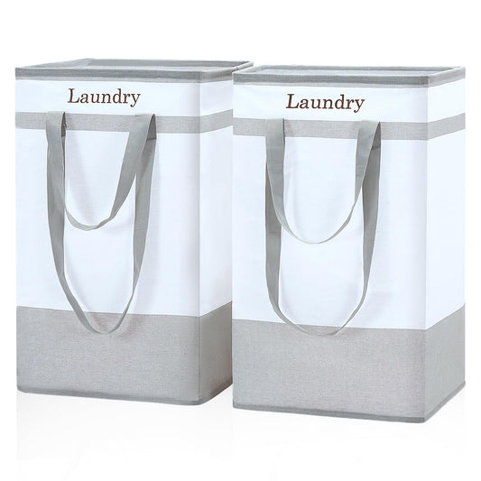 2 Pack Laundry Basket with Easy Carry Handles