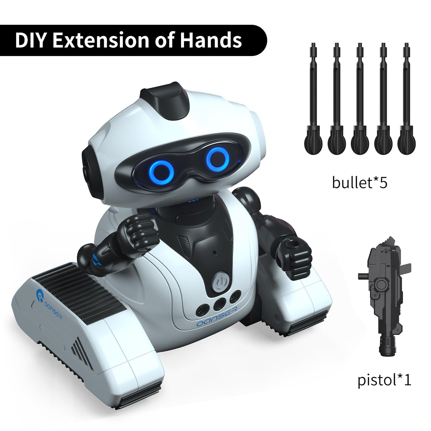 WOWELLO Robot Toys for Kids, Rechargeable Remote Control Emo Robots with Gesture Sensing, Fun Recording and Shining LED Eyes, RC Robot Toys Gifts for 3 4 5 6 7 8 Year Old Boys Girls