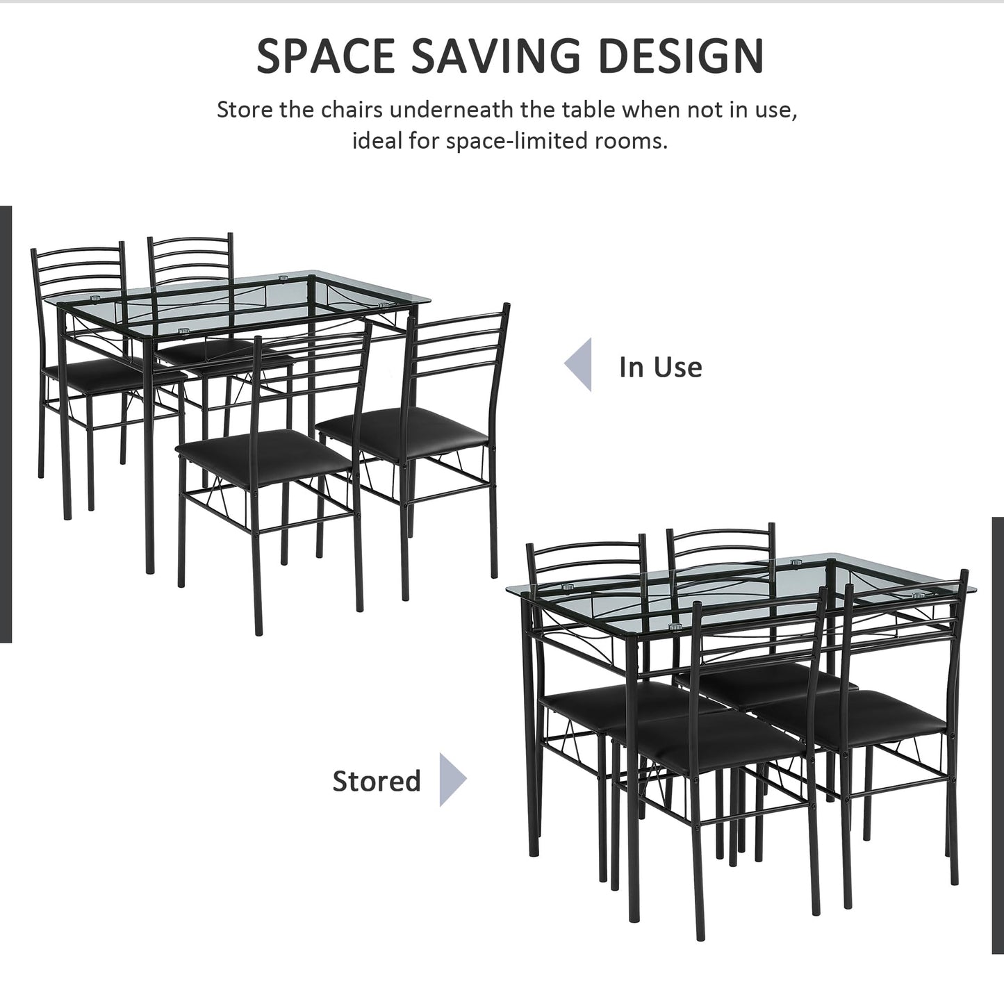 Dining Table and Chairs Set for 4 by VECELO