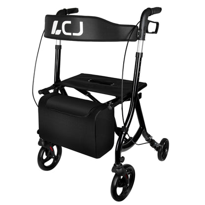 Mobility Walker with Seat and Shopping Bag