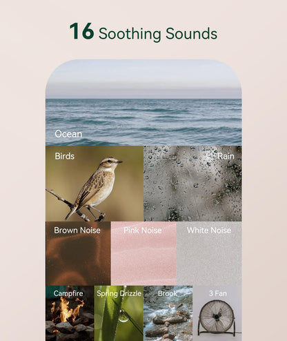 Restnature White Noise Sound Machine - Portable Sound Machine for Sleep, Travel Sound Machine for Baby Adults, 16 Nature Sound, Timer, White Noise Machine for Sleeping Office Privacy Home Gift