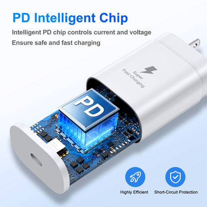 30W USB C Fast Charger with 10FT Cable