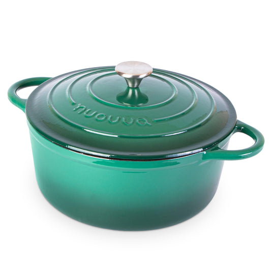 6.4-Quart Cast Iron Dutch Oven – Dark Green