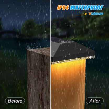 VOLISUN Solar Fence Post Lights - 8 Pack