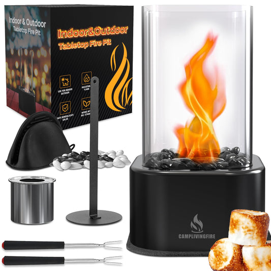 Square Ethanol Tabletop Fire Pit for Patio