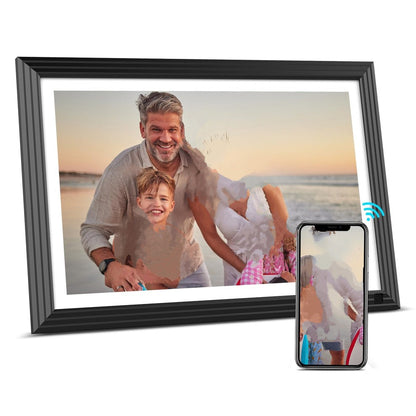 BSIMB 10.1 Inch Digital Picture Frame, WiFi Digital Photo Frame Touchscreen 32GB 1280x800 HD, Electronic Picture Frame with Auto-Rotate, Light Sensor, Share Photos via App/Email, Womens Gifts