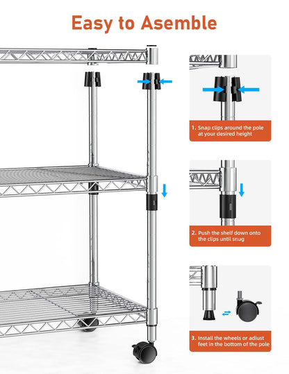 Simple Deluxe 3-Tier Heavy Duty Storage Shelves