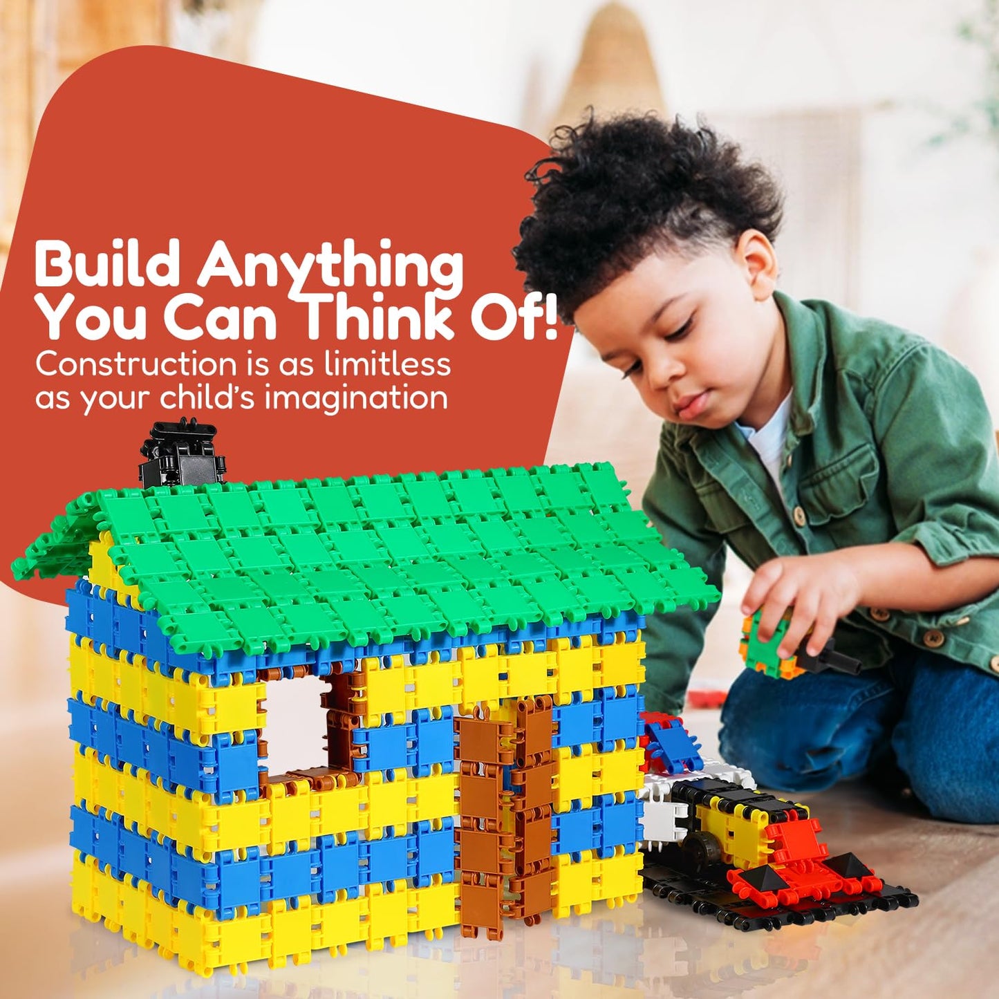 BEBLOX 250-Piece Building Blocks Set for Kids