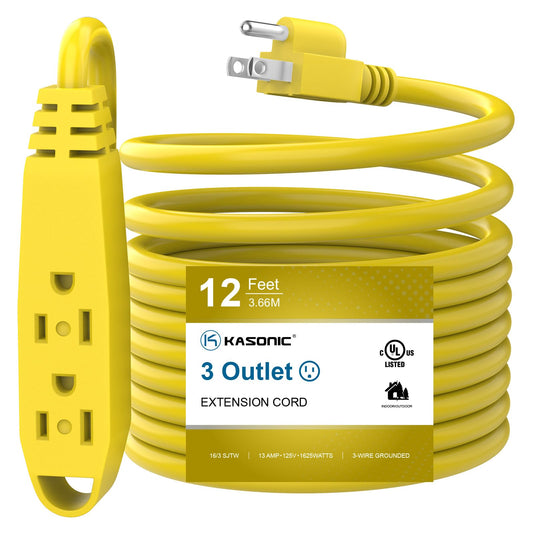 12-Foot 3 Outlet Extension Cord by K KASONIC