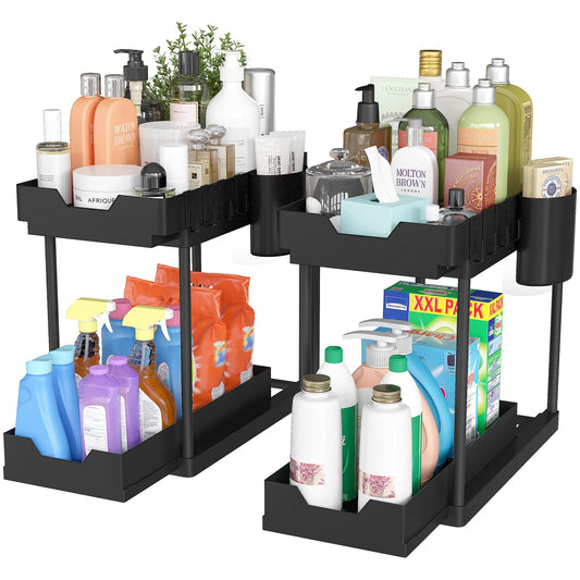 2 Pack Under Sink Organizer with Pull Out Drawers