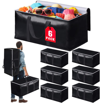 6 Pack Heavy-Duty Moving Bags with Straps
