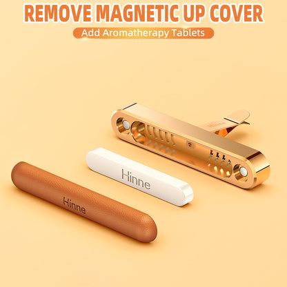 Car Air Fresheners,2024 New Model,Aluminum Alloy Leather,Fragrance DIY,3Pcs French balm,Each balm lasts 6 months,Premium Car scent Car Accessory,Car fresheners,Refillable car air freshener(Rose Gold)