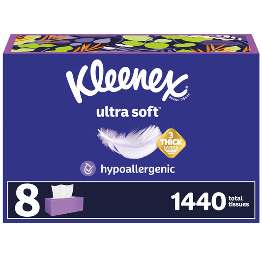 180 Tissues Kleenex Ultra Soft Facial Tissues