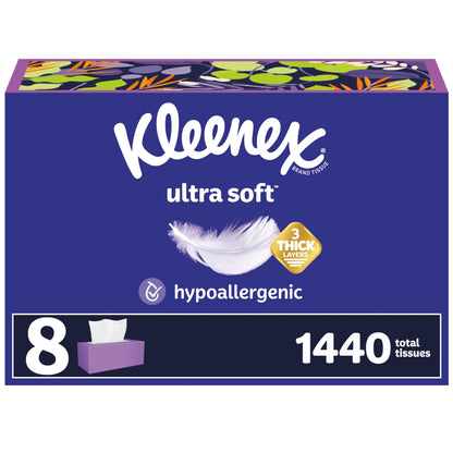 8 Boxes Kleenex Ultra Soft Facial Tissues