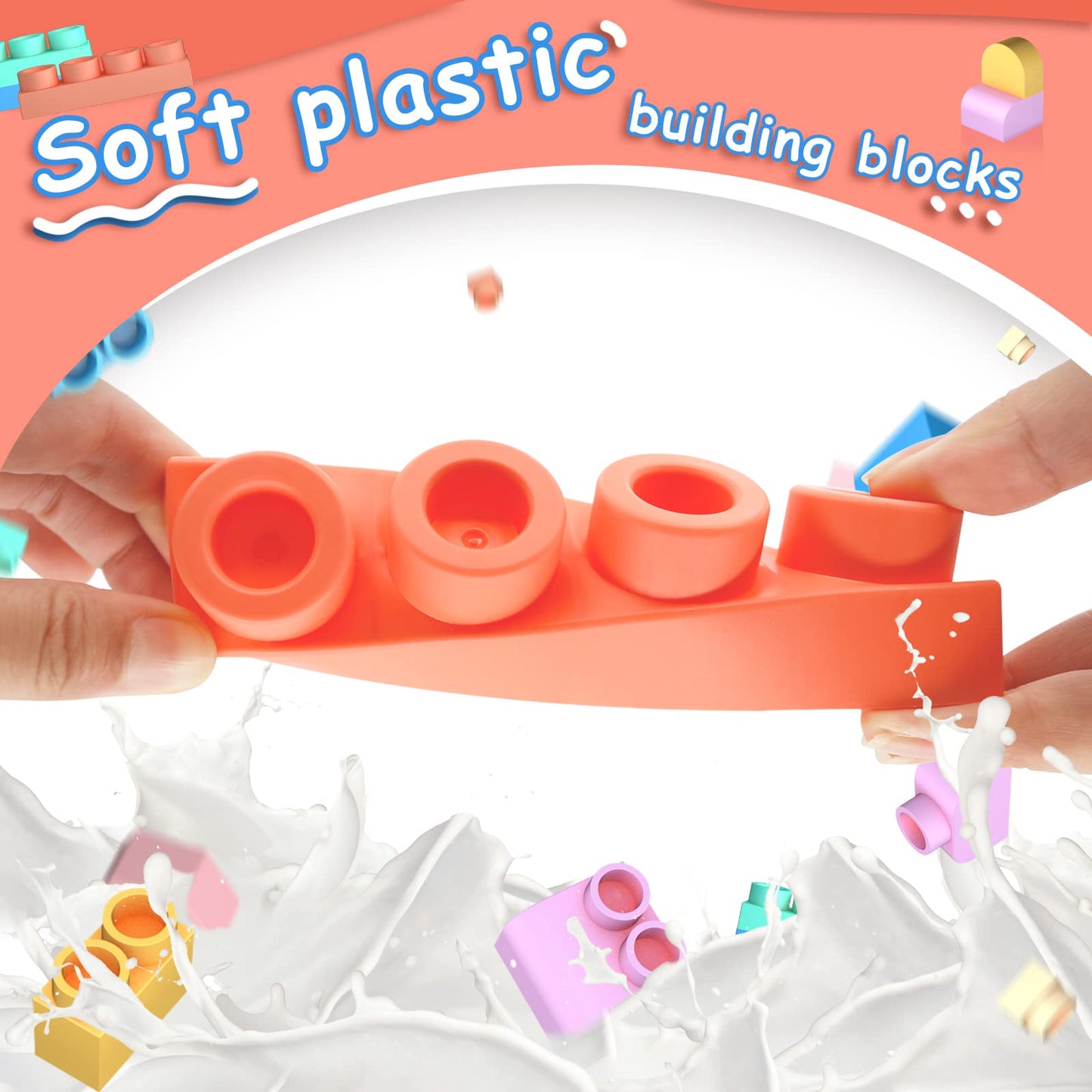 Soft Building Block Set for Kids 18 Months+