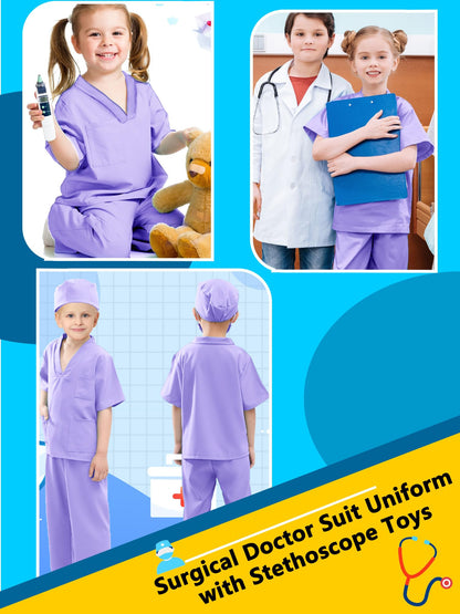 Kids Doctor Scrubs Costume Set for Dress Up