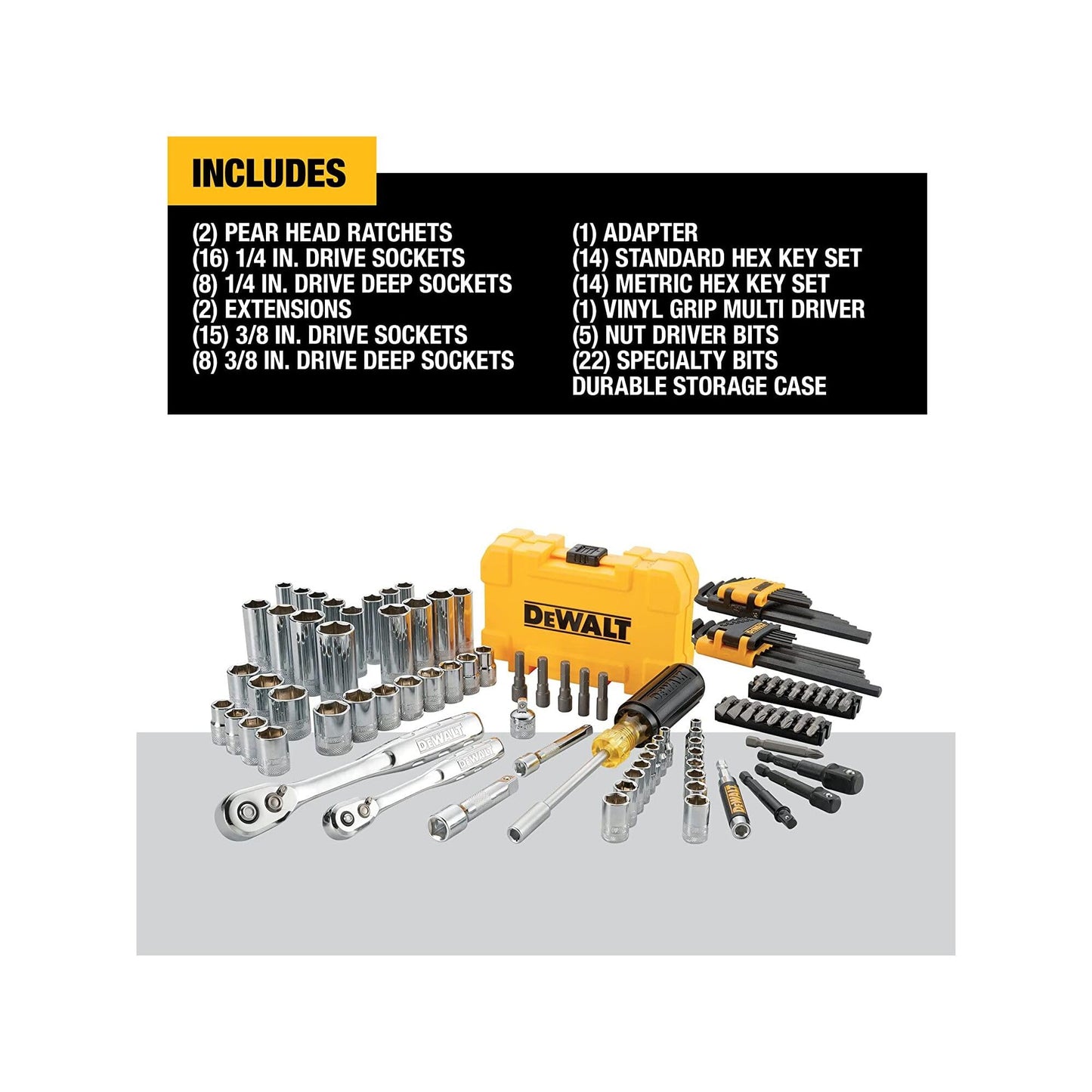 DEWALT 108-Piece Mechanics Tool and Socket Set