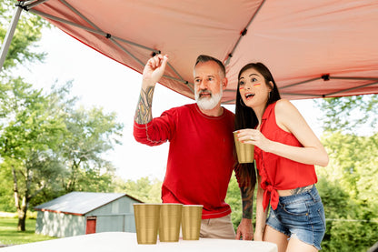 Golden 16 oz Plastic Party Cups, 80 Pack