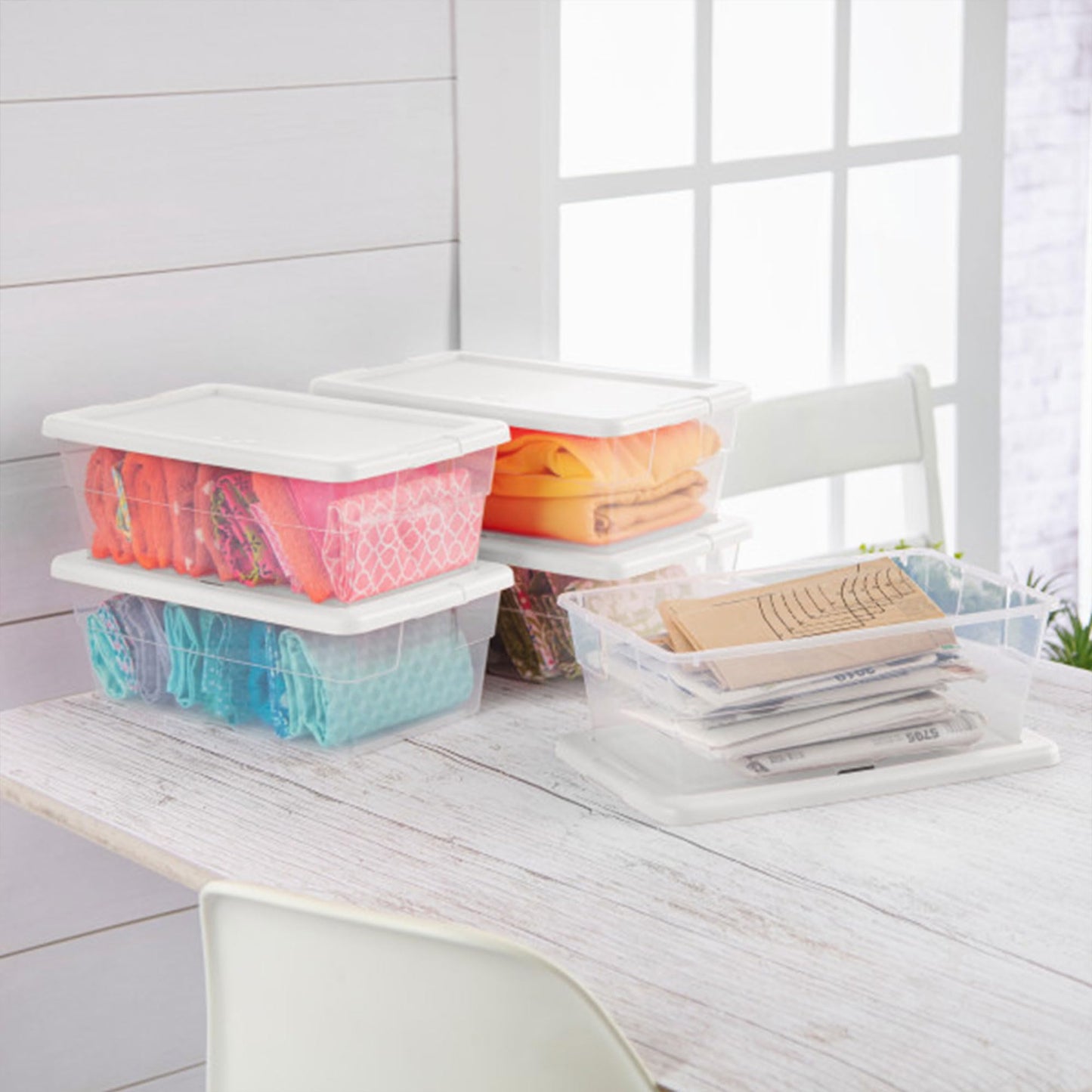 Sterilite 12-Pack Stackable Storage Bins, 6 Quart