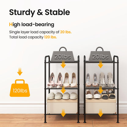 Expandable 6-Layer Shoe Rack for Easy Storage