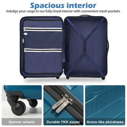 Coolife 28" Expandable Spinner Luggage with TSA Lock