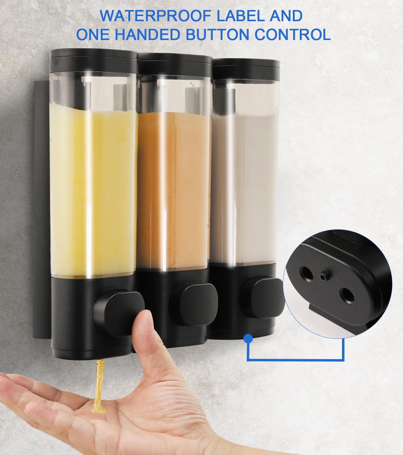 Wall Mounted Shampoo and Conditioner Dispenser
